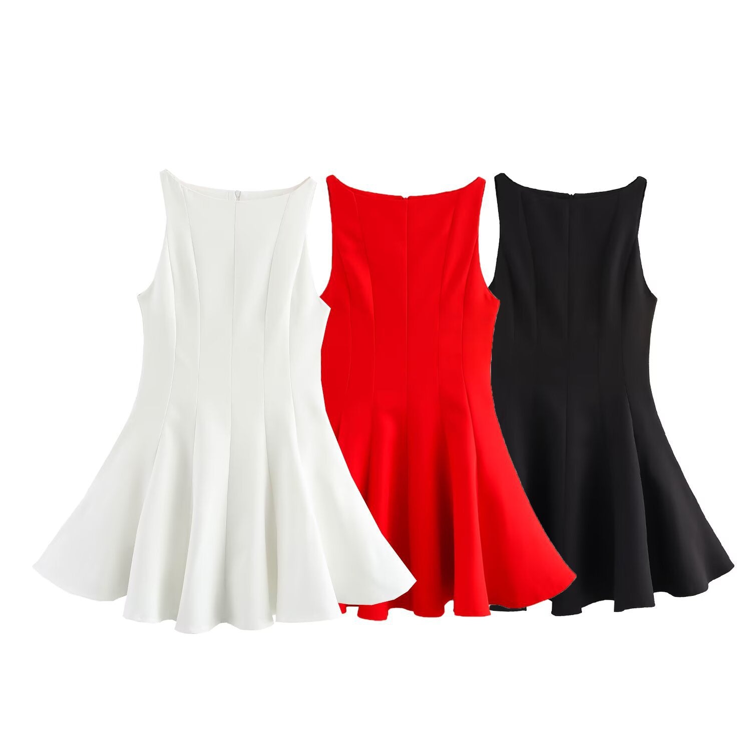 Dam Klänning A-Linjeformad Polyester Rund Hals för Sommarens Festligheter-2