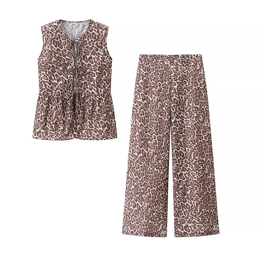 Ärmlös Damblus med Rüsch-Detaljer och Djurmönster – Lätt och Andningsbart Tyg, S-XL 2