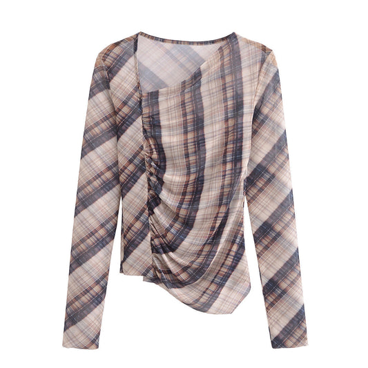 Dam T-shirt Rynkad Street Mode Polyester Kjolset-1