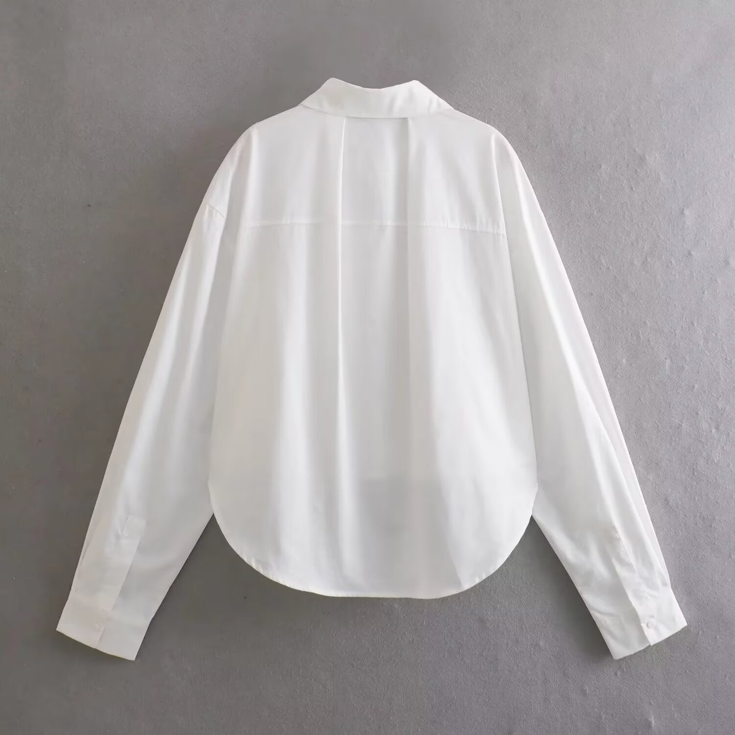 Dam Skjorta Överdimensionerad Enfärgad 100% Bomull-4