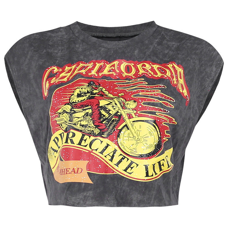 Avslappnad Vintage T-shirt för Kvinnor i Bomull – Grafisk Design, Lång Klipp, S-XL 6