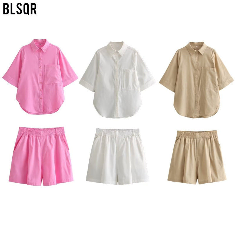 Herren Casual Set 100% Bomull med Fickor-3