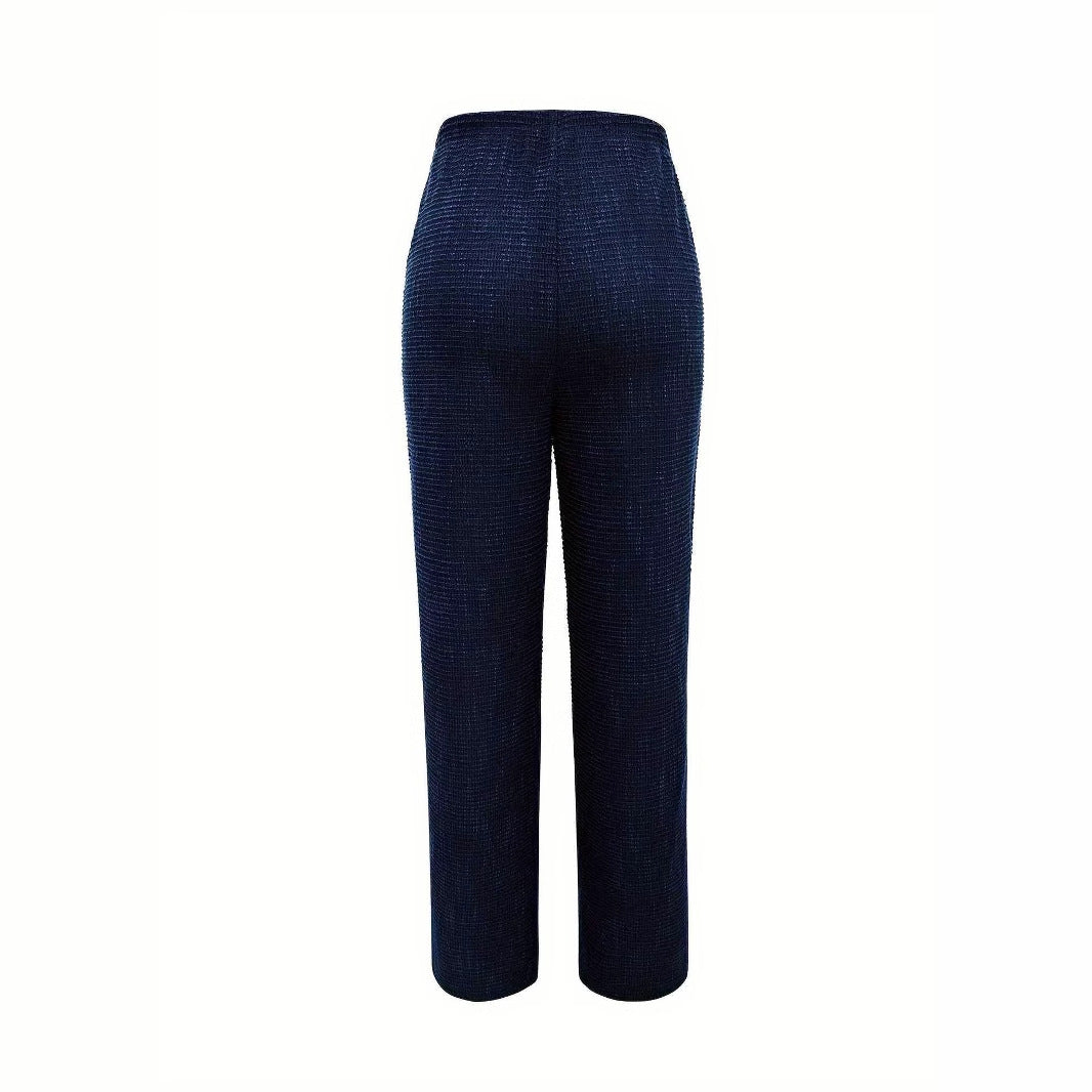 Kvinnor Hög Midja Byxor Elegant Design Hållbart Tyg med Dekorativa Knappar 4