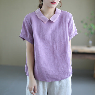Variant image for Dam Blus Vintage Linne Elegant Design-2