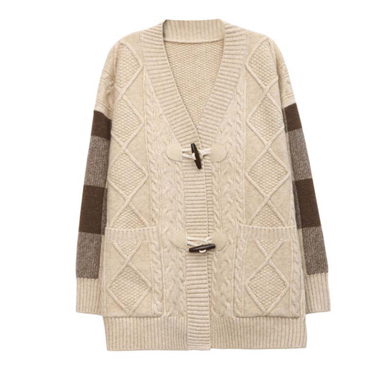 Damjacka Vintage Karomönster Långärmad Blandat Tyg-3