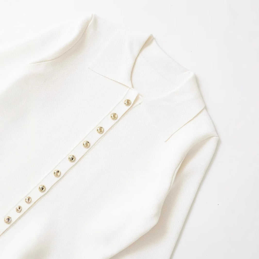 Elegante Damenbluse mit Klassischem Knopfdesign und Atmungsaktivem Stoff – Lässiger Schnitt für Komfort und Stil 3