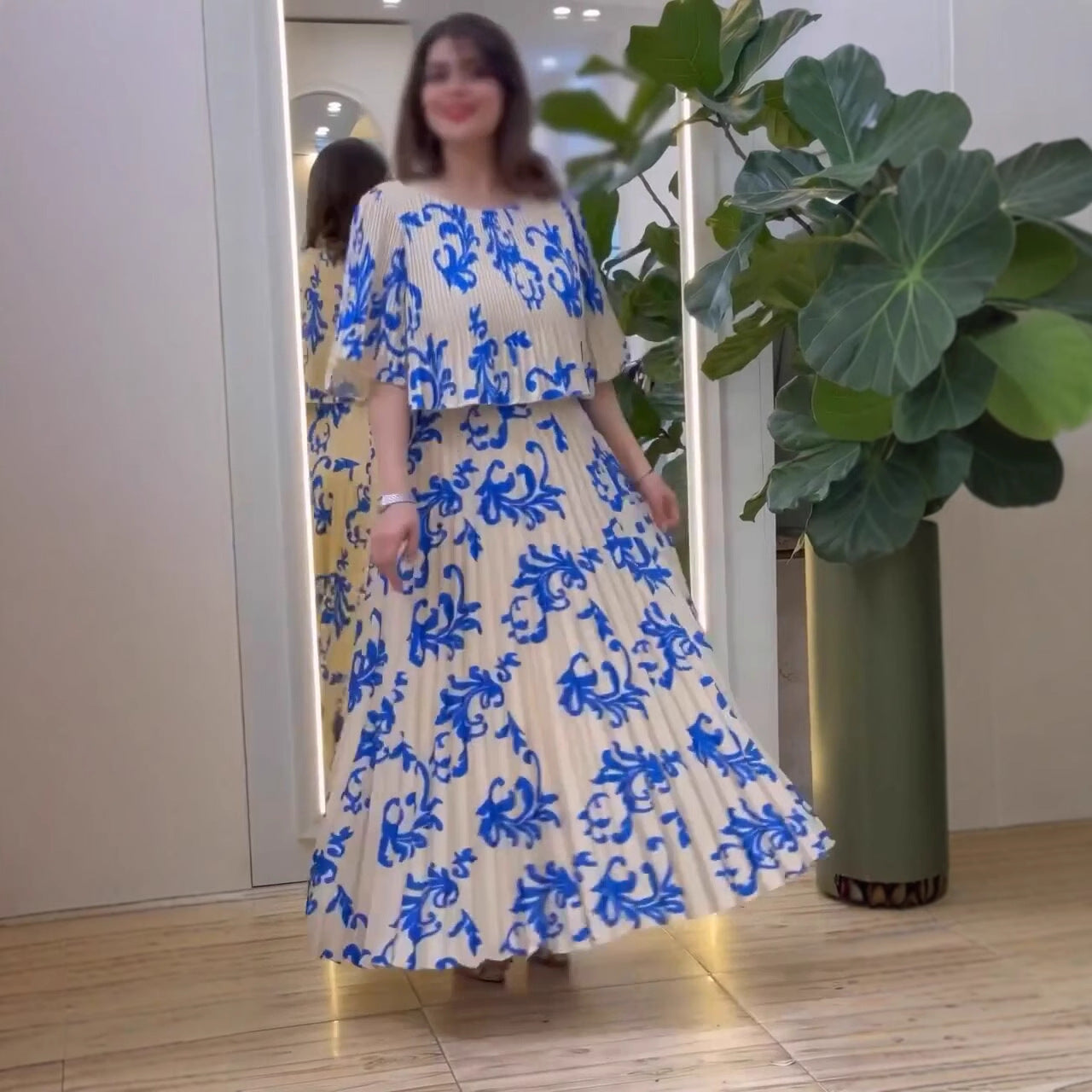 Dam Tvådelad Sättning Kortärmad Topp Polyester Spandex-3