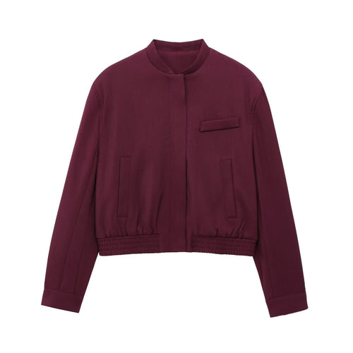 Kvinnors Pilotjacka Casual Högkvalitativt Tyg med Bredbyxor-1