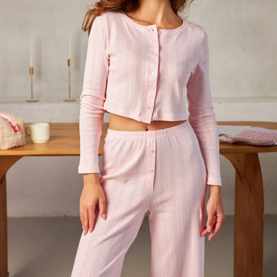 Dam Casual Uppsättning Jacquard Mönster Bomull 3