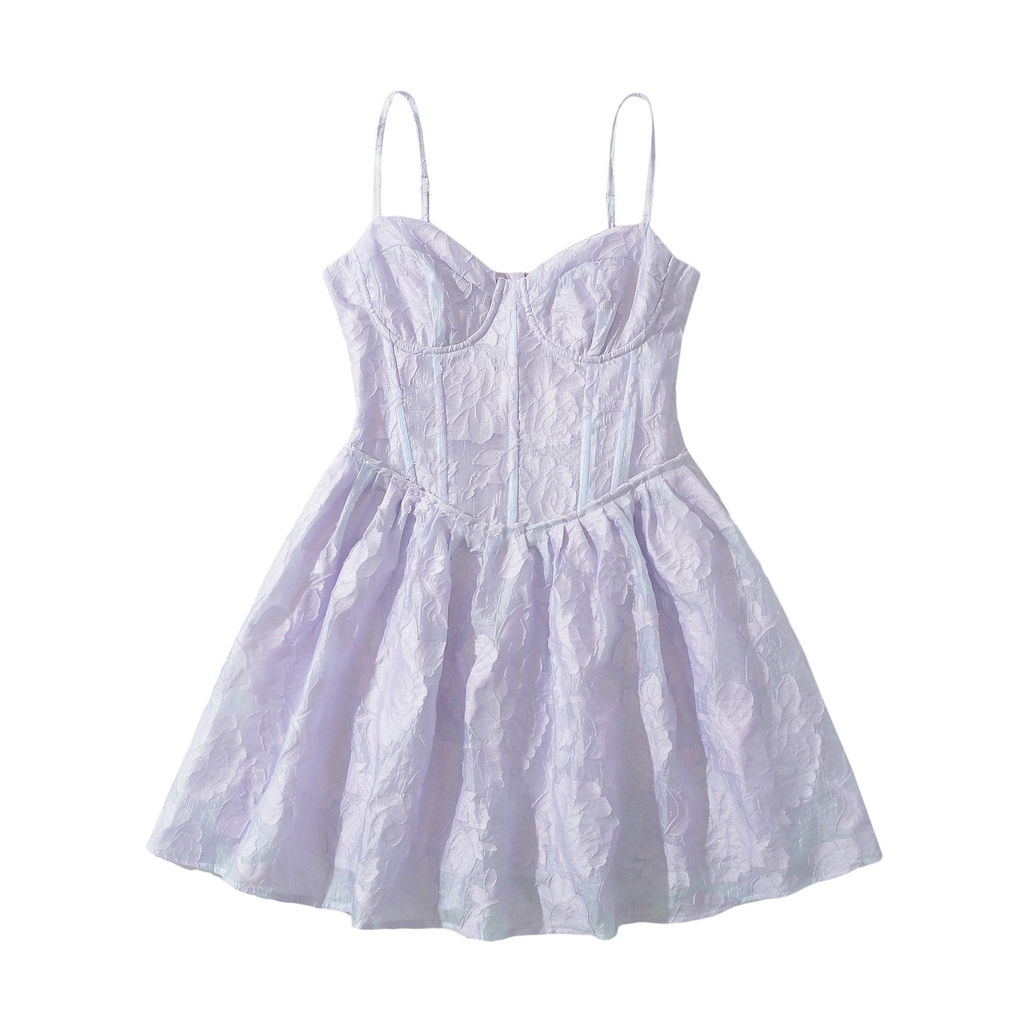 Kvinnors Klänning Ruffle Detaljer Svängande Kjol Andningsbart Material 7