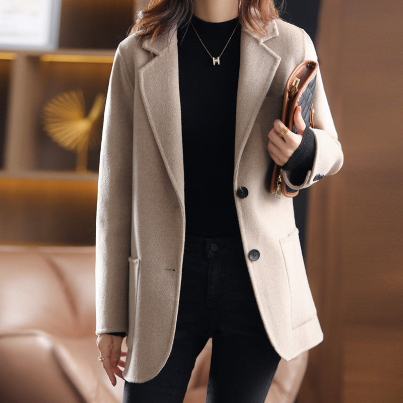Dam Blazer Förtjockad Tweed Elegant För Höst och Vinter 3