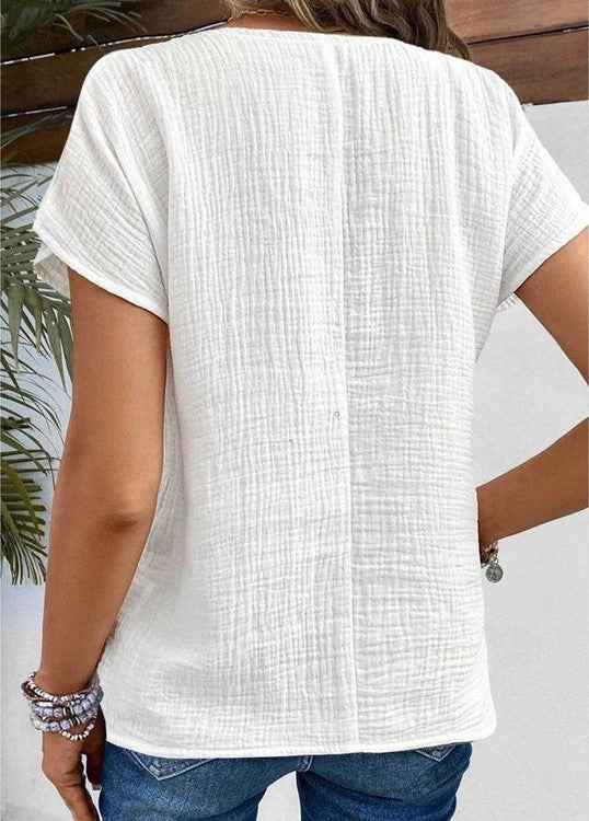 Dam Sommarblus Lätt Tyg Chic Design-3