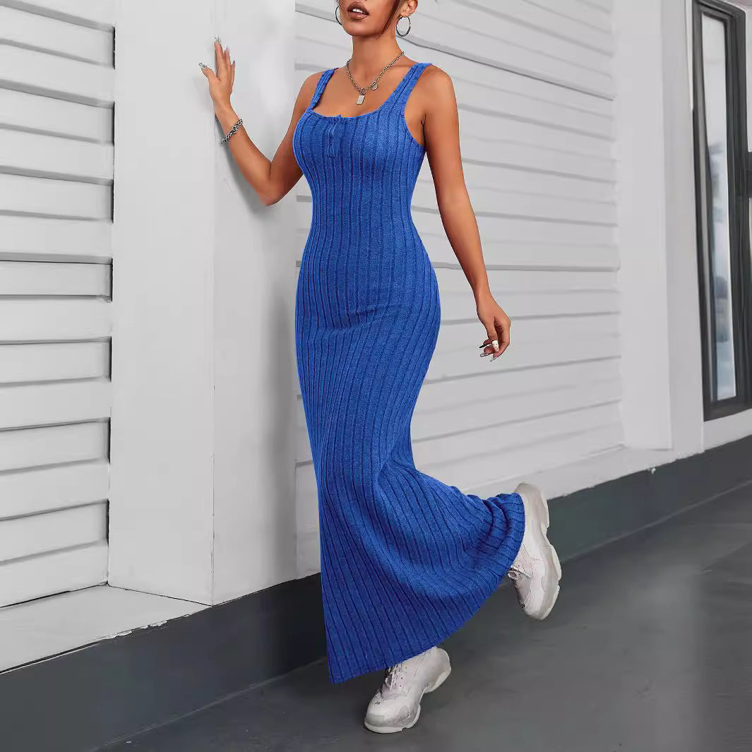 Damklänning A-Line Monokrom Polyester Ärmlös Elegant Styla-4