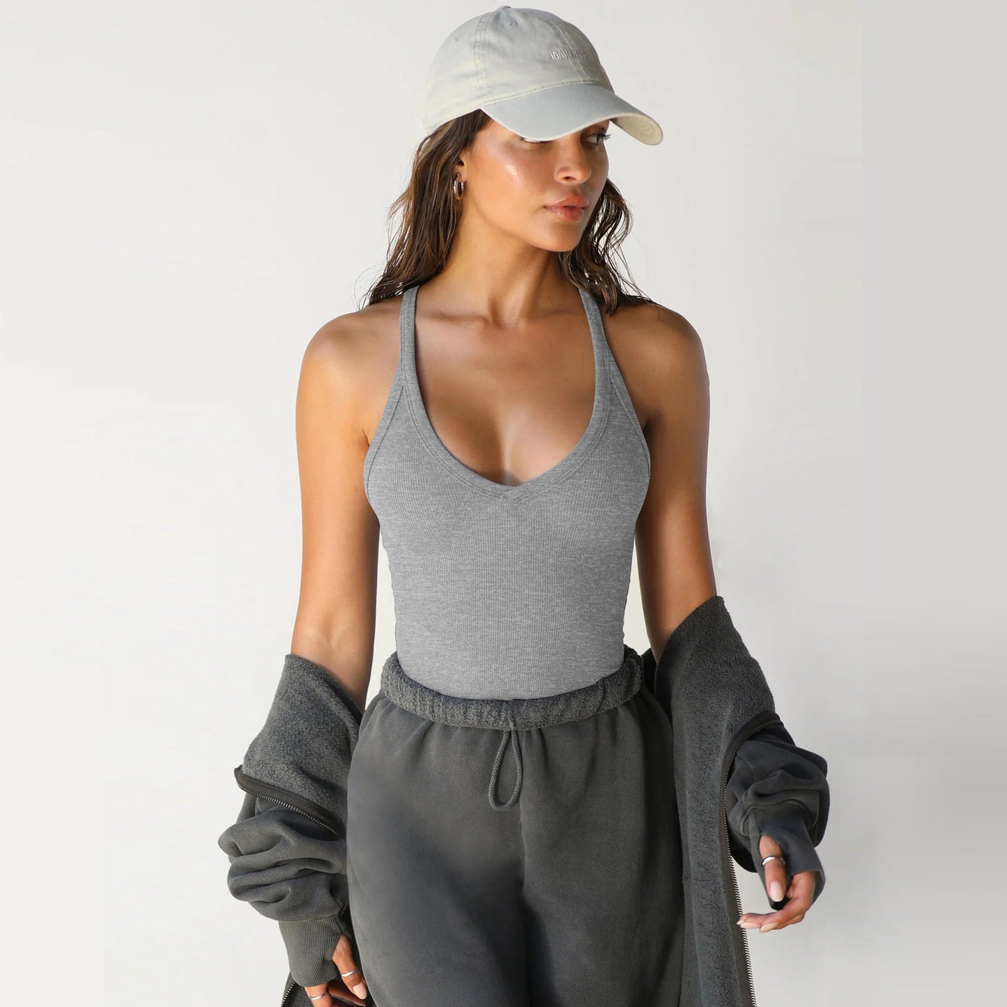 Damunderkläder Set Monokrom Spandex Topp för Snygga Underkläder Dam-5