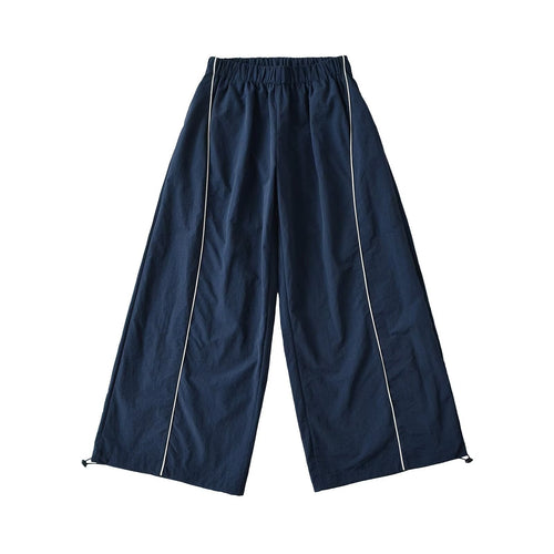 Dam Fritidsbyxor Bred Ben Elastiskt Midjeband Andningsbart Material 1