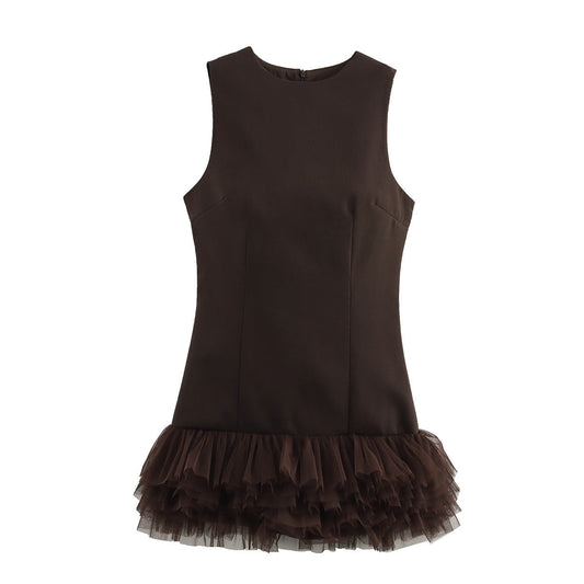 Dam Miniklänning A-Linje Rundhalsad Polyester-1