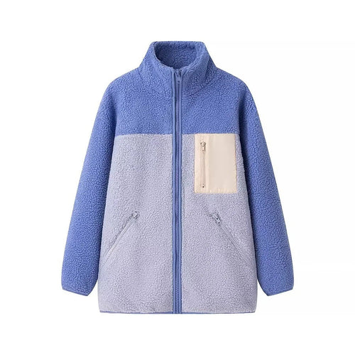 Dam Fleecejacka Avslappnad Design Lätt Fleece med Sidofickor-1
