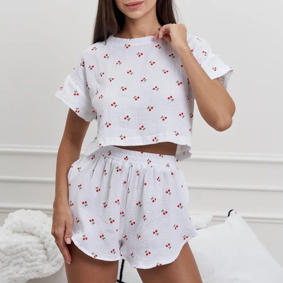 Variant image for Dam Fritidsbyxor Set Söt Bomull med Trekvartsärmar-9