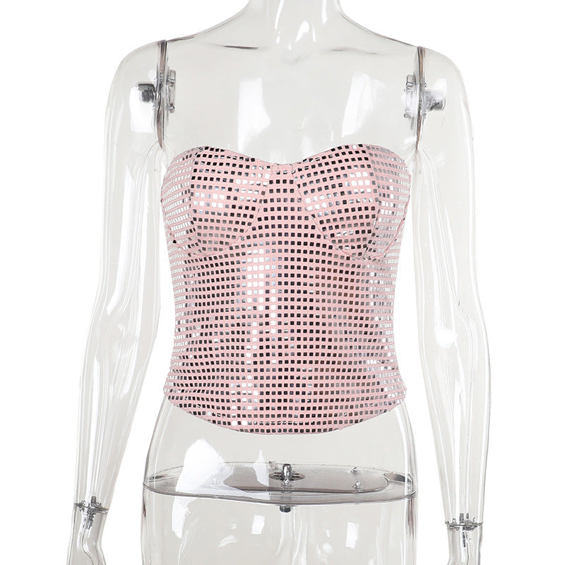 Glittrig Bustier Topp med Lurex Detaljer för Fest – Elegant Festtopp Dam i Högkvalitativt Material 7