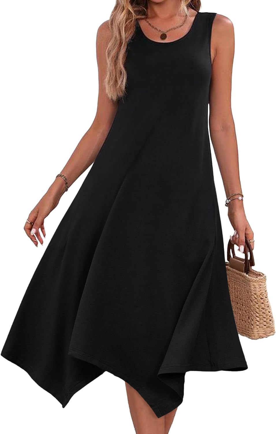 Variant image for Dam Klänning Oregelbunden Midi med Blommönster Polyester-11