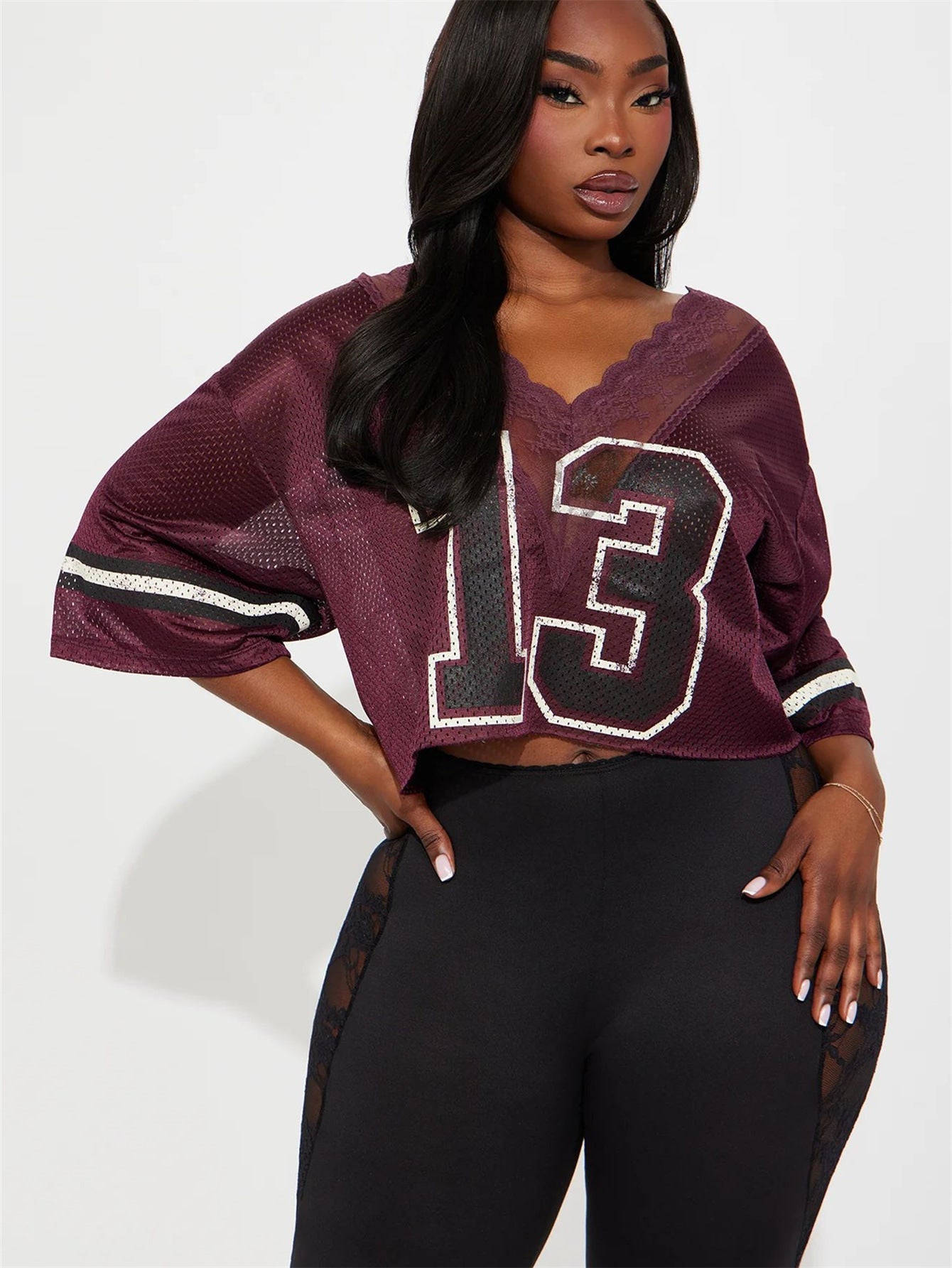 Dam T-Shirt V-ringad Kortärmad Polyester Spandex-1