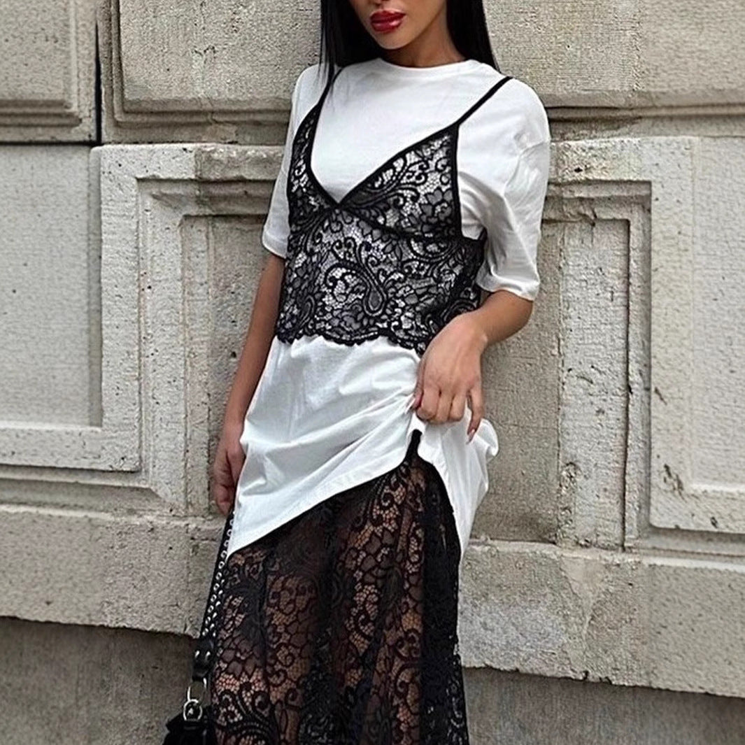 Kvinnors Croptop Skiktad Design Högkvalitativt Material 3