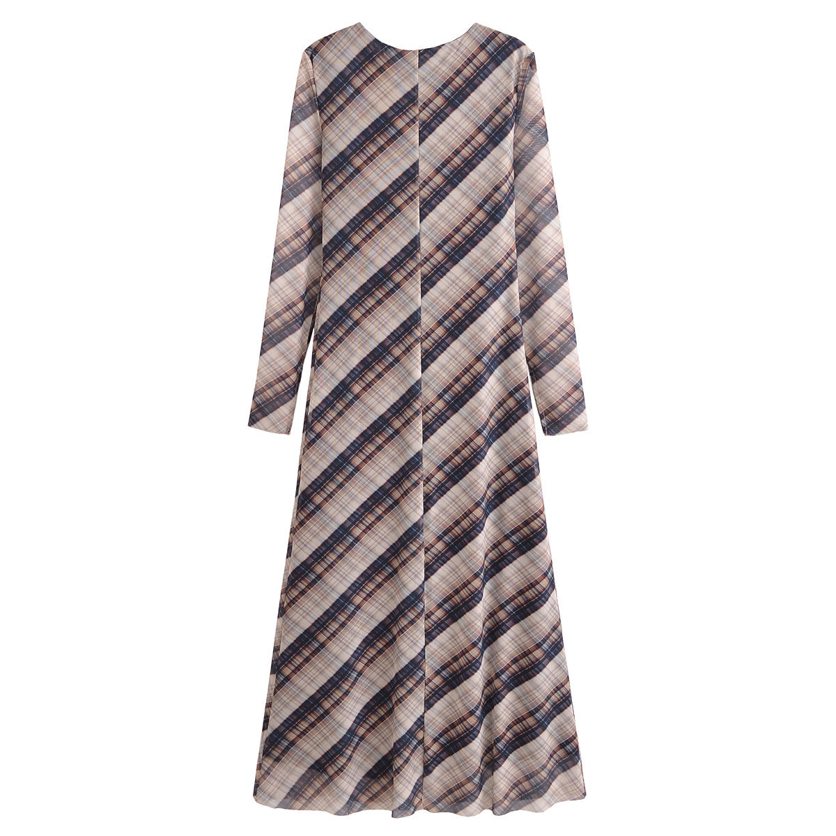 Dam Klänning A-Line Långärmad Polyester med Abstrakt Mönster-4