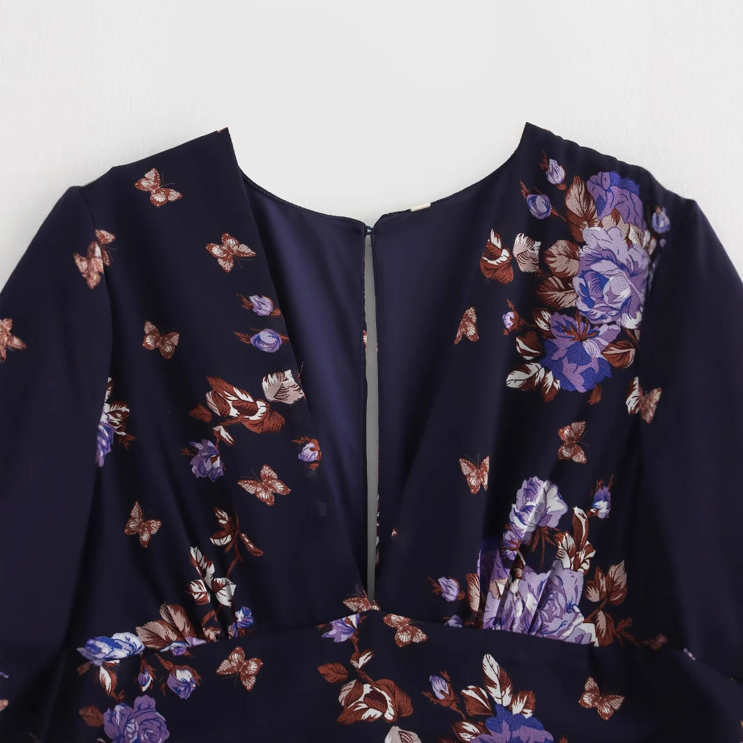 Damklänning A-linje Blommig Lång Polyester 2