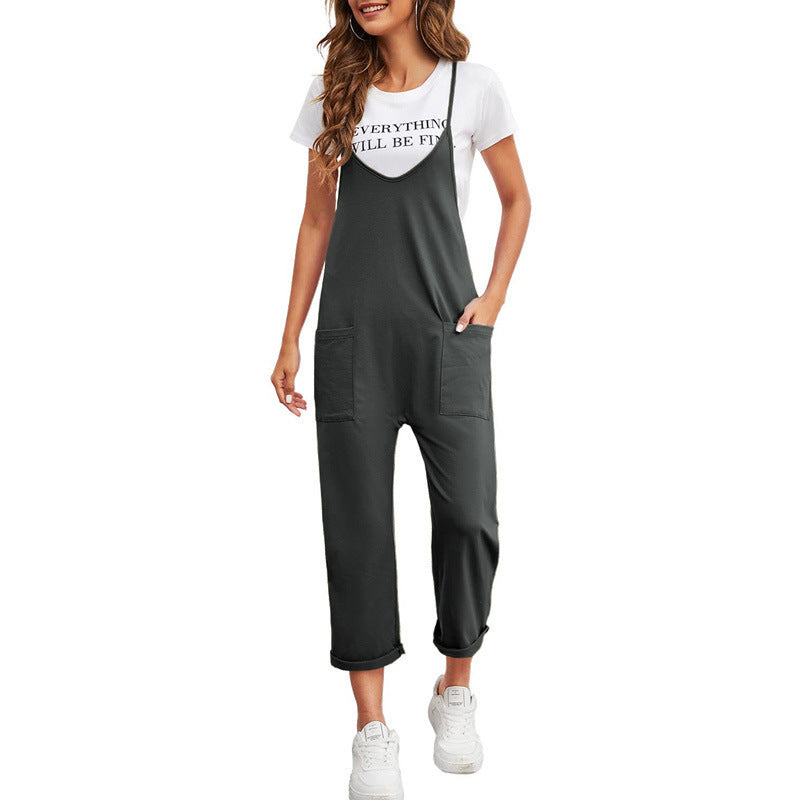 Kvinnors Långa Byxor Casual Polyester med Fickor-5