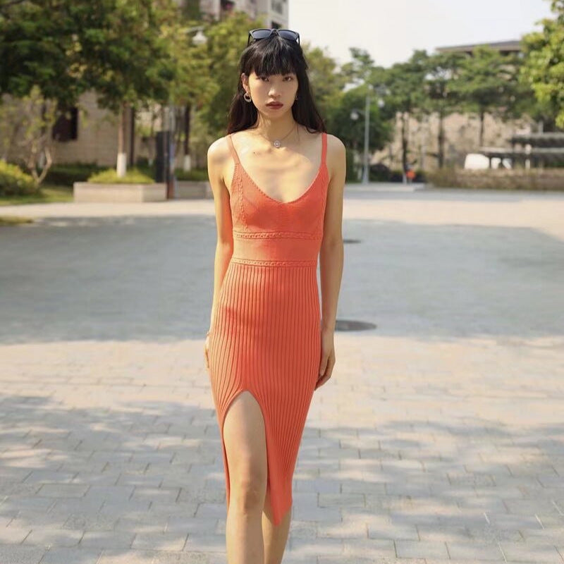 Fina Dam Klänningar Bodycon Slitsydd Hem Mjuk Polyester-4