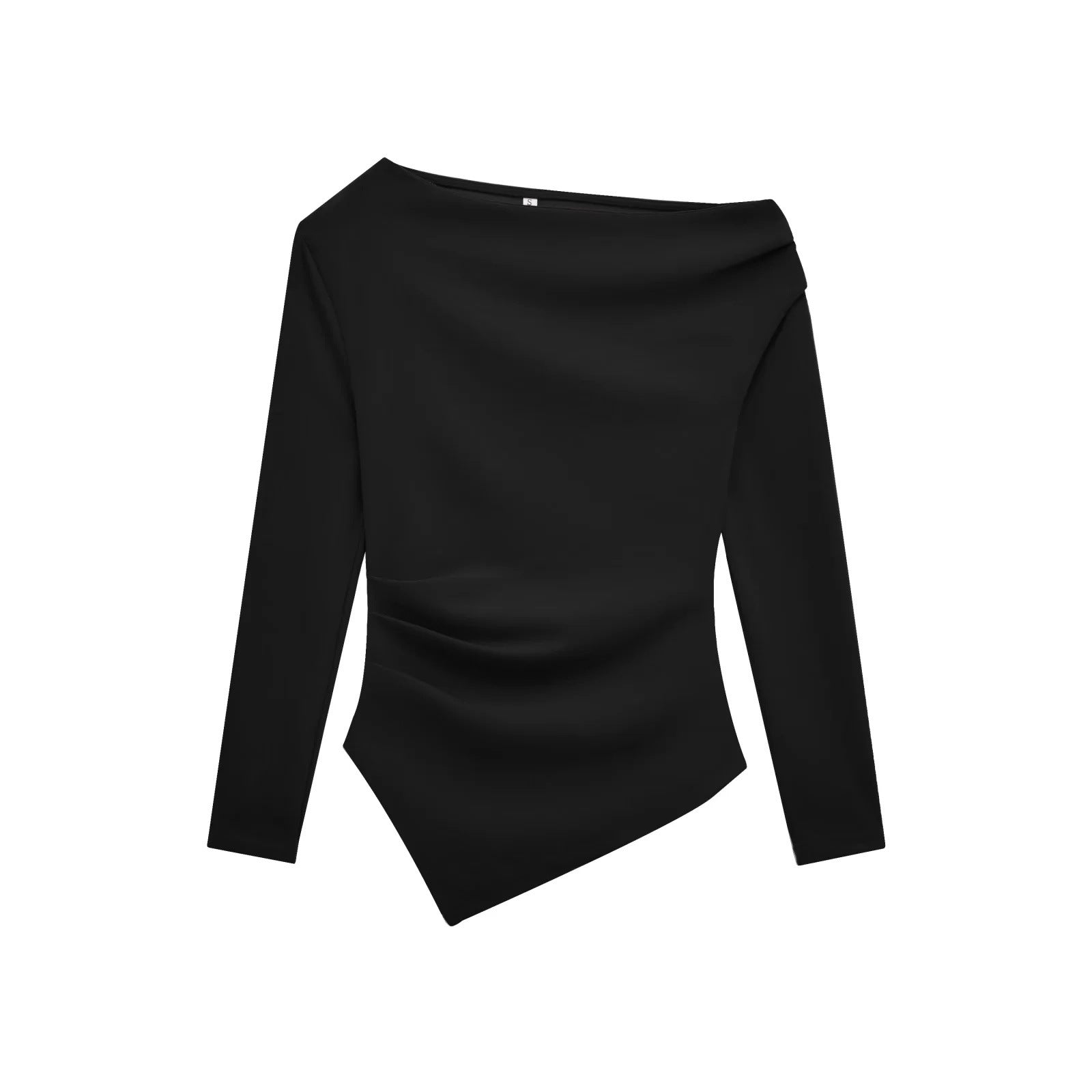 Snygga Damtoppar med Asymmetrisk Snitt och Draperad Design – Mjukt Tyg för Casual och Festlig Stil 10