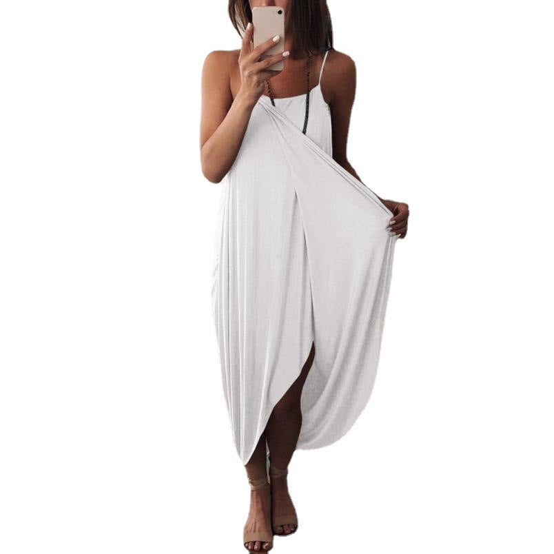 Fina Dam Klänningar Asymmetrisk Midi Utan Ärmar Polyester-6