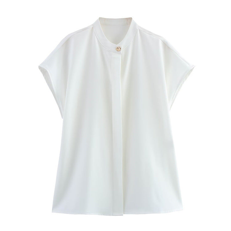 Dam Skjorta Kortärmad Färgblock Polyester-2