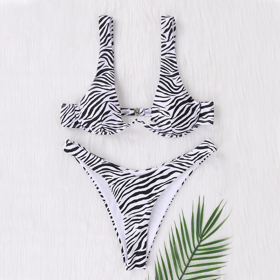 Variant image for Damtriangelbikini Houndstooth Design Elastiskt Tyg-2