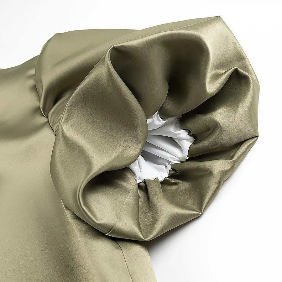 Kvinnors Jacka Puffärmar Lätt Material Elegant Snitt-4
