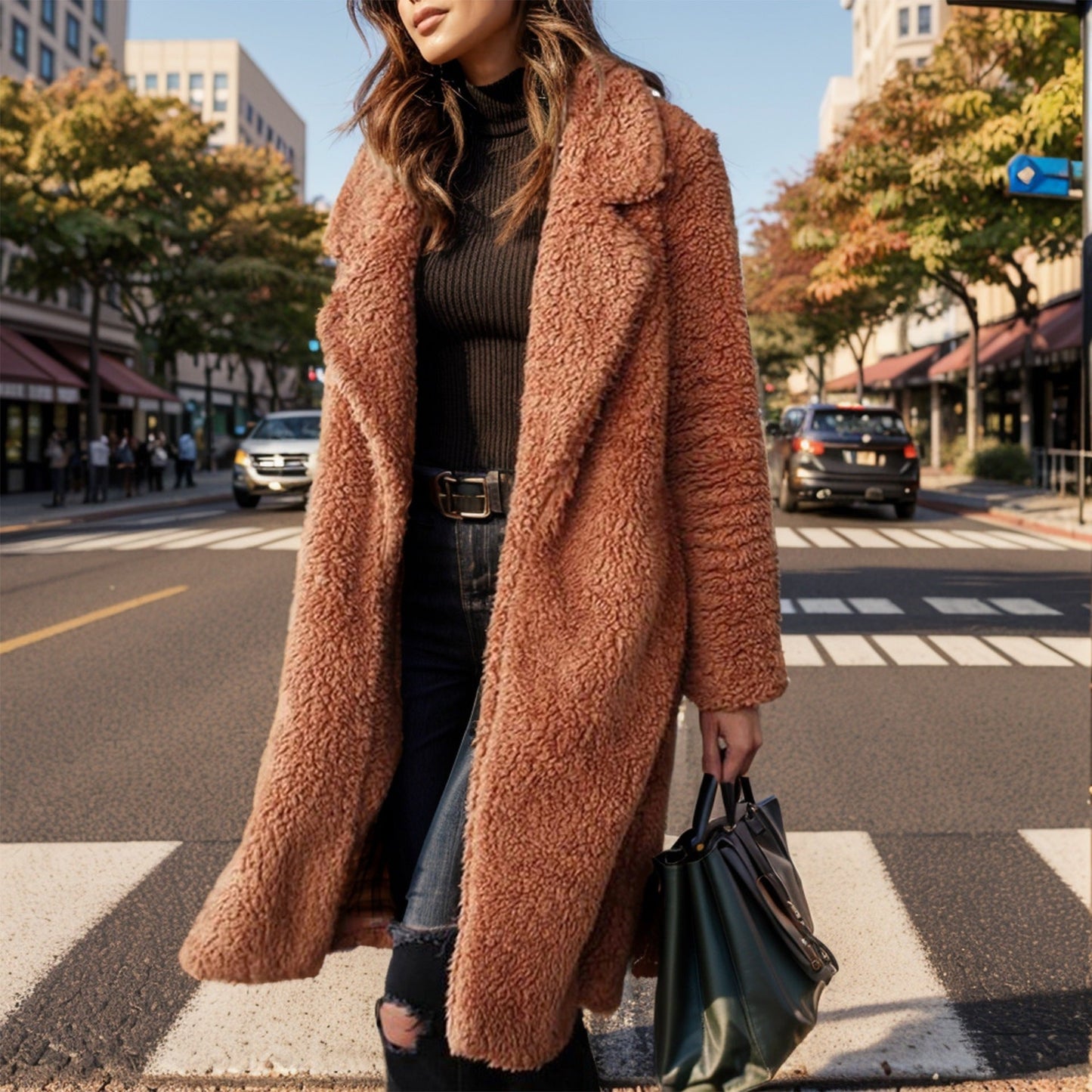 Dam Kappa Revers Lång Ärmar Polyester Fleece-6