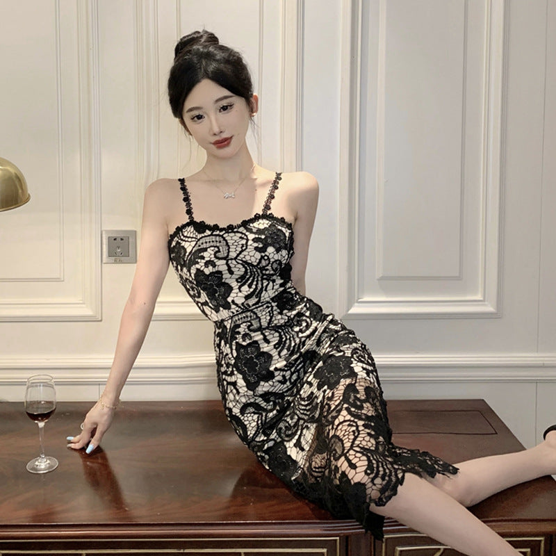 Damklänning Off-Shoulder Spaghetti Band Polyester-4