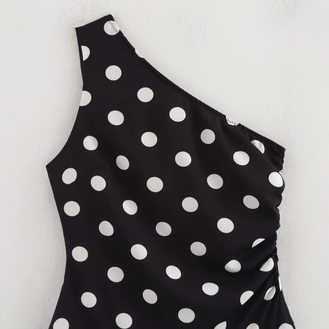 Dam Klänning Asymmetrisk Ärmlös A-Linje Polyester-2