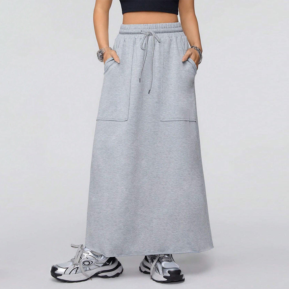 Dam A-linjeformad Kjol Lång Polyester-5