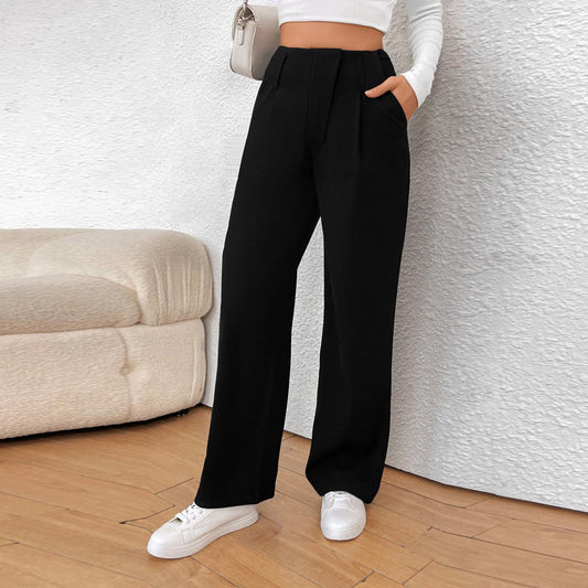 Kvinnors Raka HĂ€ngsbyxor Monokrom Polyester-1