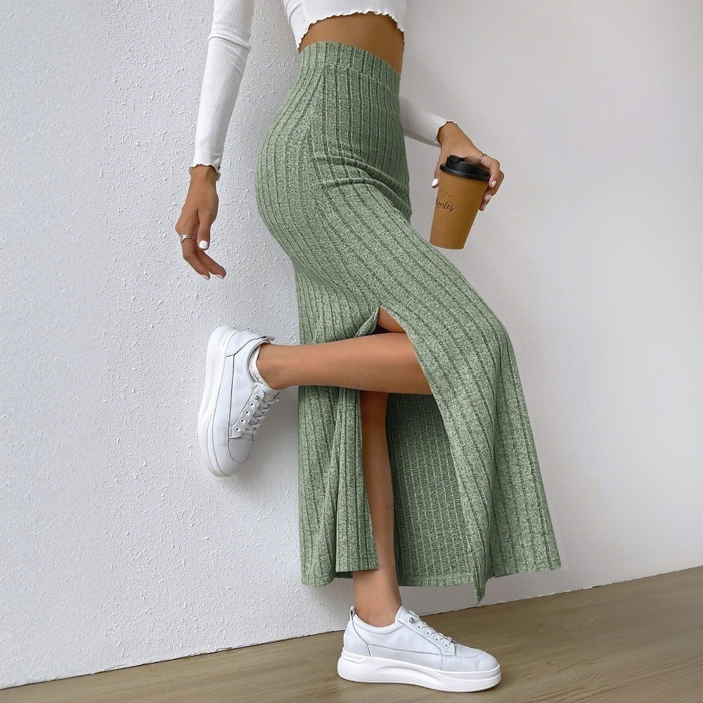 Lång Kjol Dam Bodycon Högkvalitativt Tyg-5