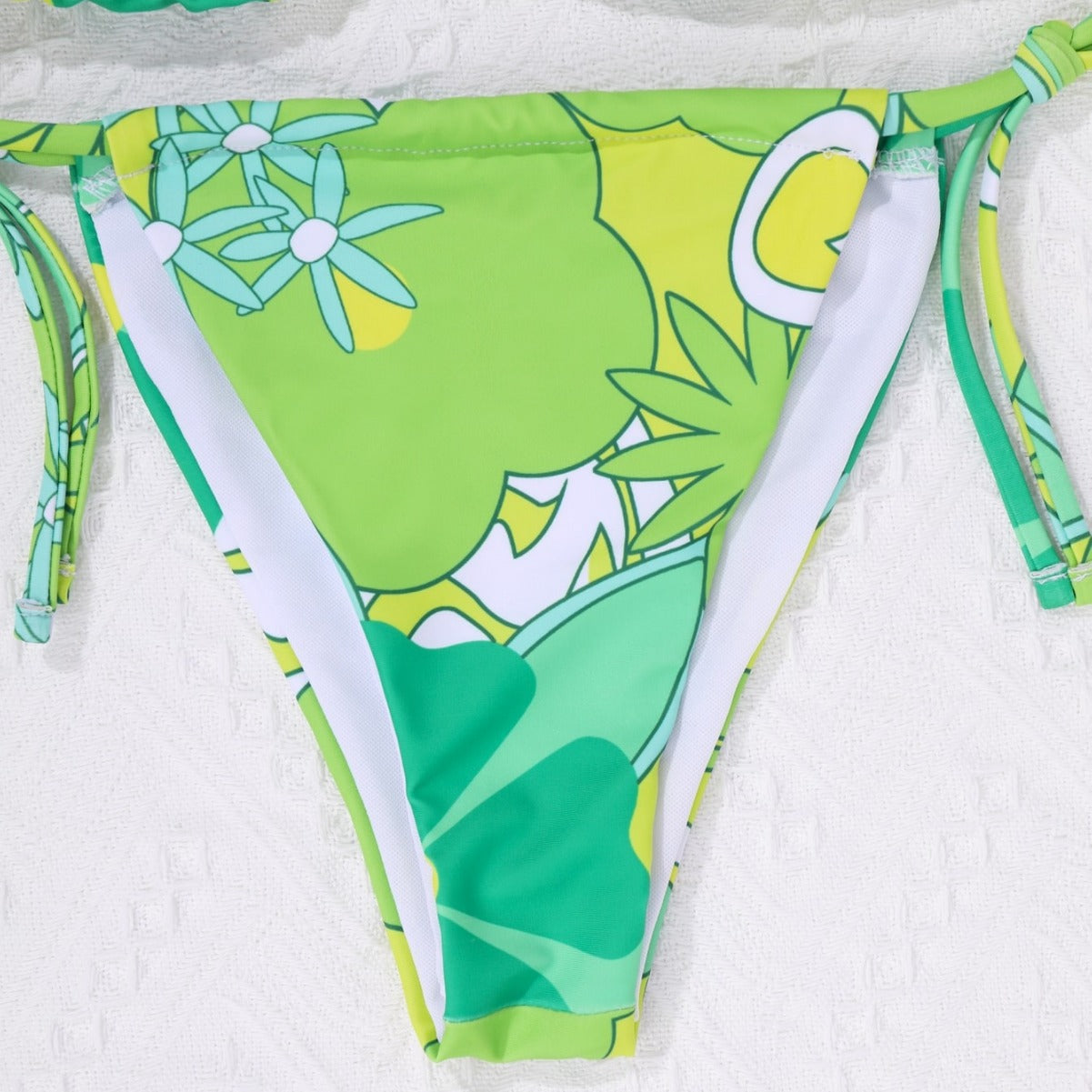 Damtriangelbikini Blommig Justerbara Remmar Snabbtorkande Material-3