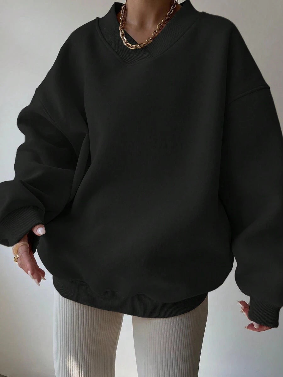 Variant image for Dam Långärmad Tröja Avslappnad Polyester Loose Fit-9