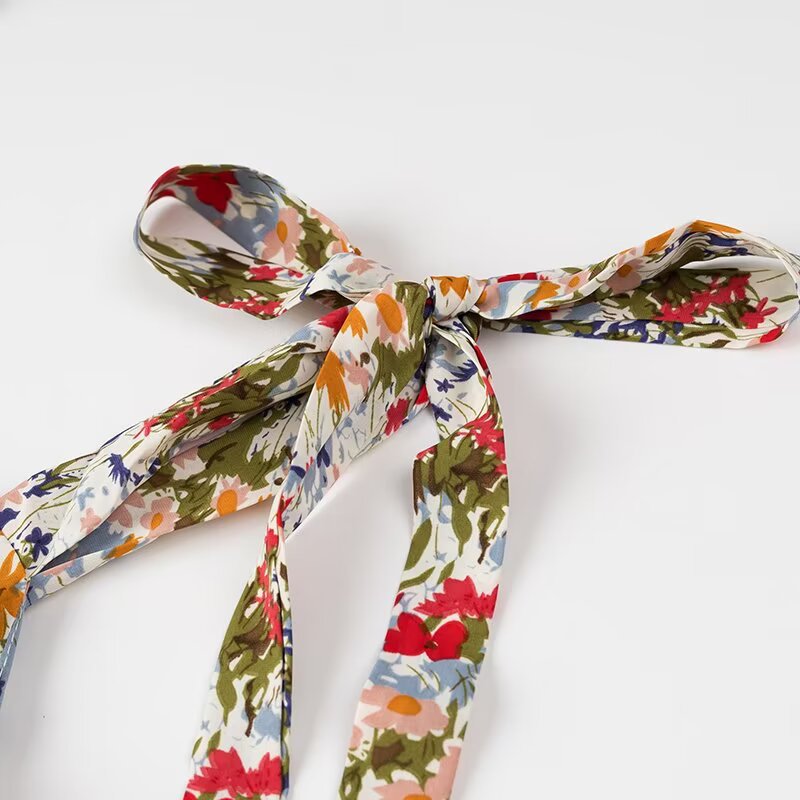 Dam Sommarklänning Blommönster Lätt Material Justerbara Remmar-4