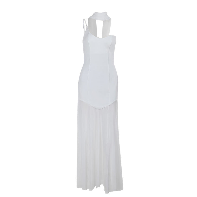 Dam Maxiklänning Flödande Design Justerbara Remmar Polyester Elastan 6