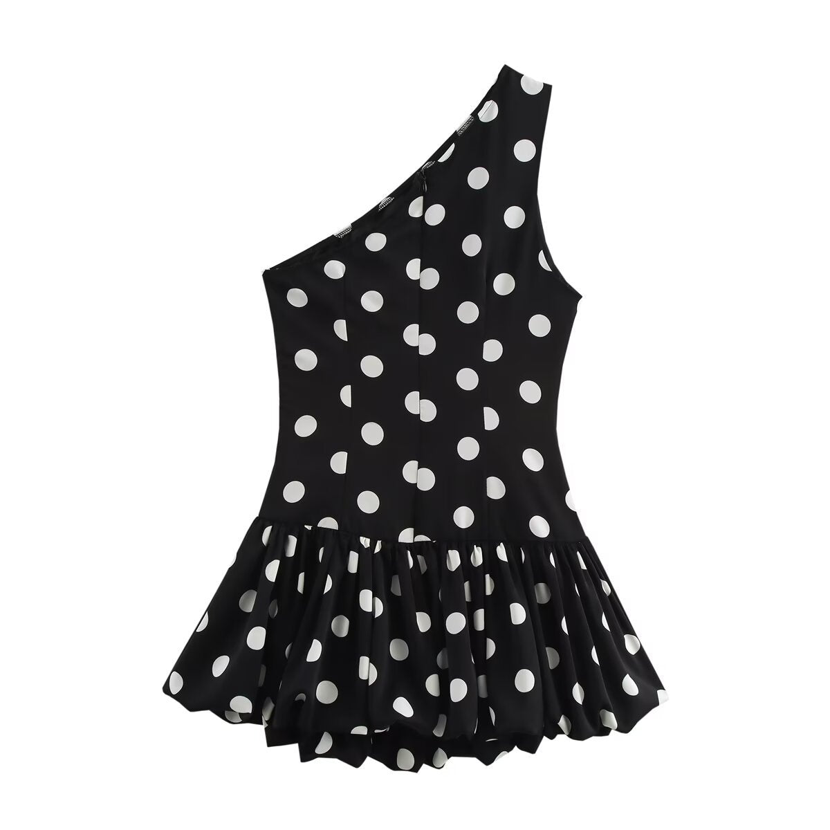 Dam Klänning Asymmetrisk Ärmlös A-Linje Polyester-3