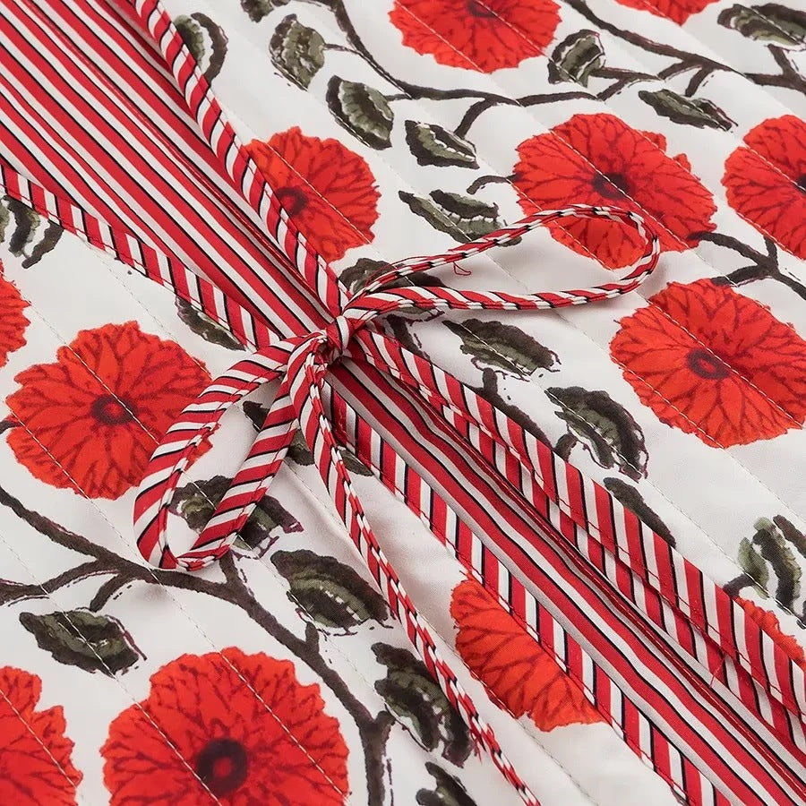 Damväst Blommönster Högkvalitativ Textil-4