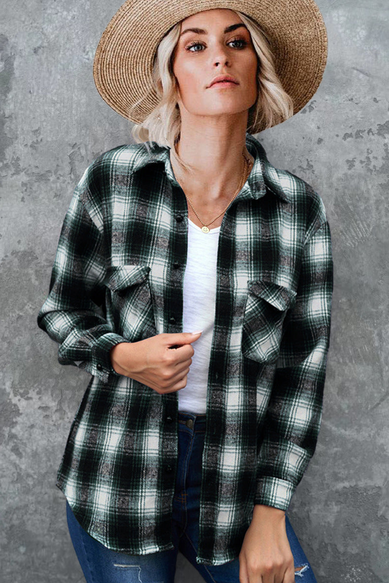 Variant image for Dam Skjorta Långärmad Rutig Polyester Löst Fit-24