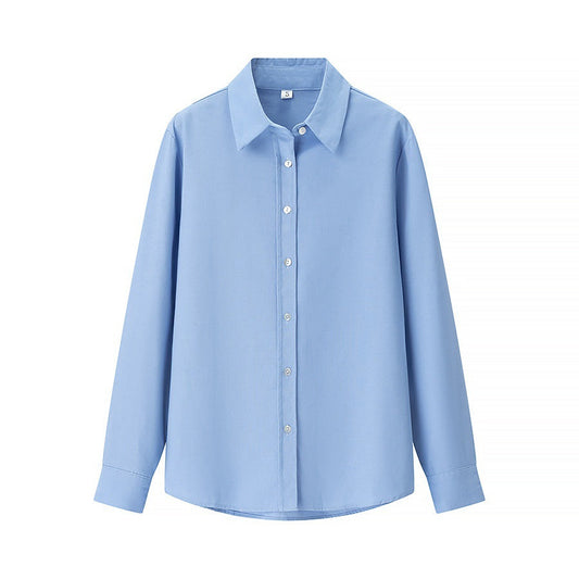 Vit Dam Blus Klassisk Krage Figur-hugging Bomull 1