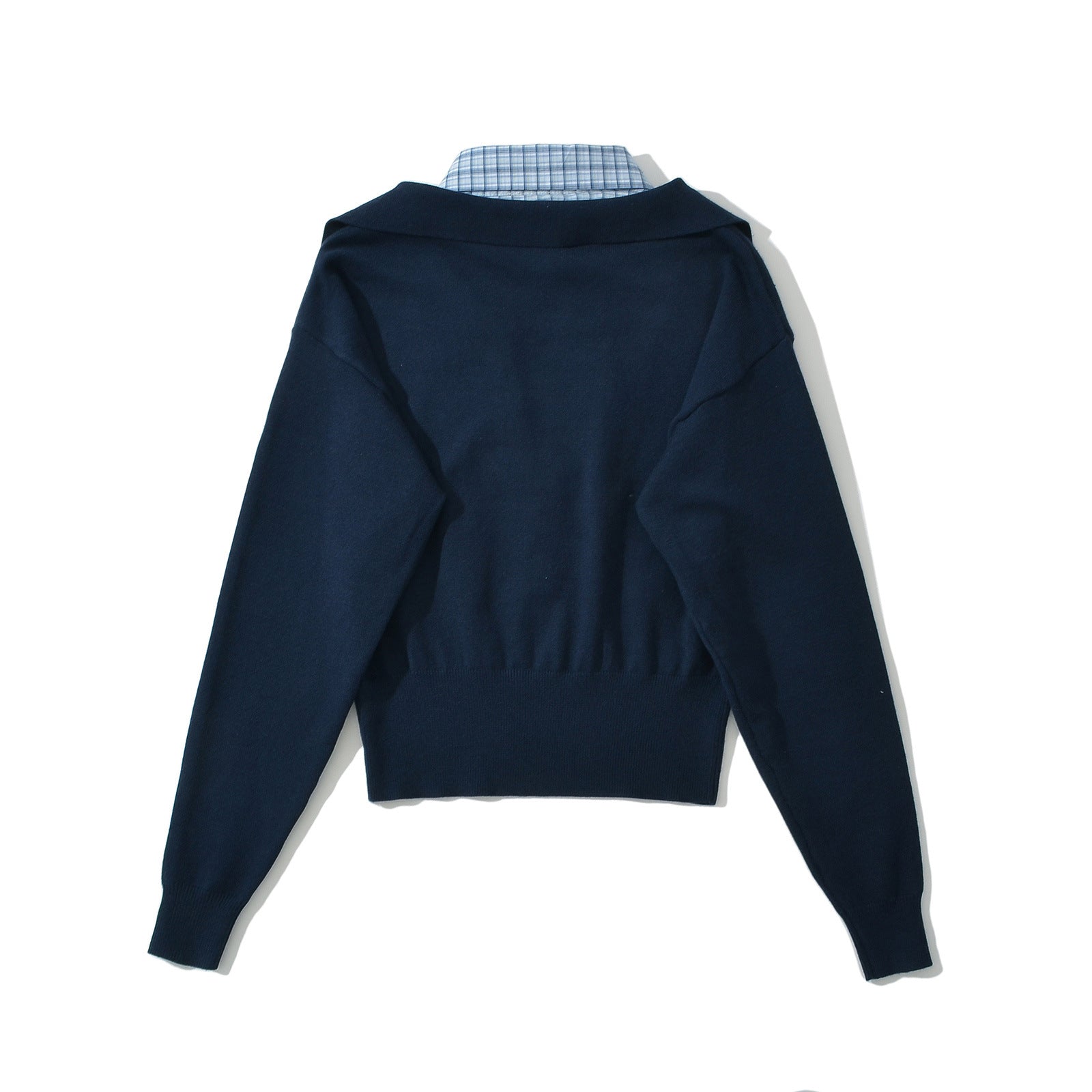 Kvinnor V-ringad Tröja Integrerad Blus Mjuk Tyg-2